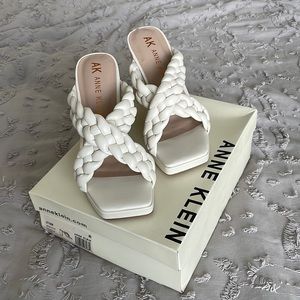Anne Klein Heeled Sandals, Bone White, Size 7